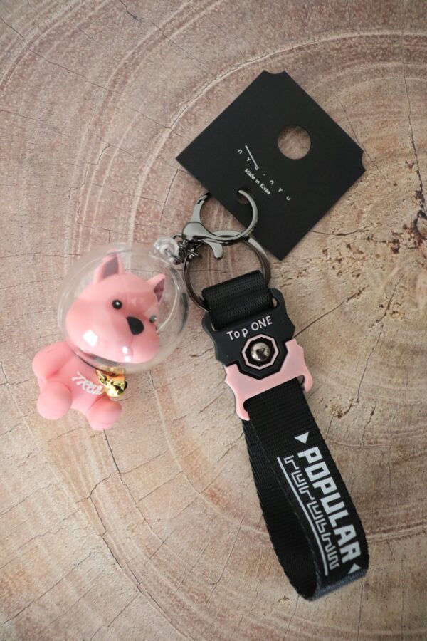 Porte-clé bulldog rose
