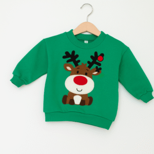 🦌 Pull de Noël Enfant – Vert