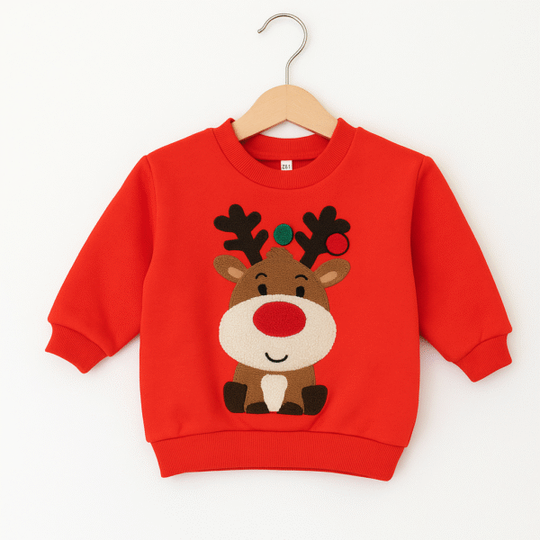 🎄 Pull de Noël Enfant – Rouge
