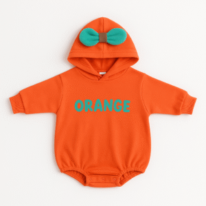 Barboteuse bébé à capuche motif Orange