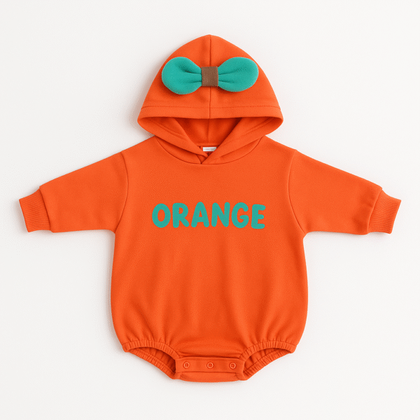 Barboteuse bébé à capuche motif Orange