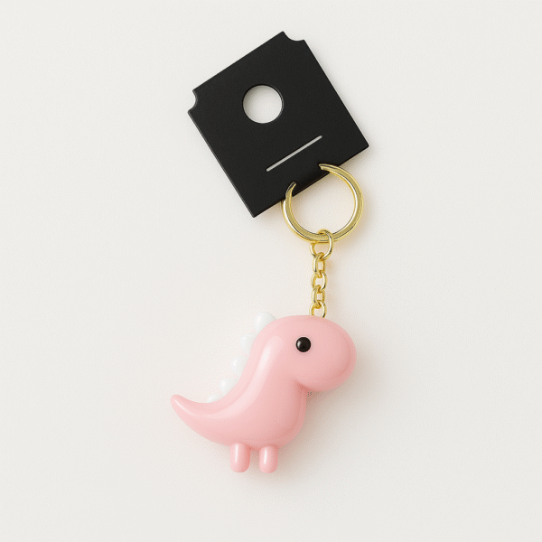 Porte-clé dino rose