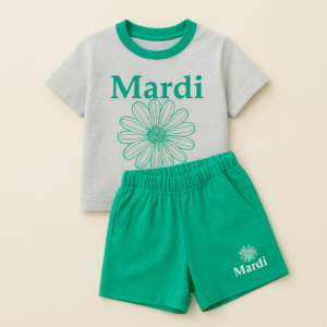 Ensemble T-shirt & Short "Mardi" - vert